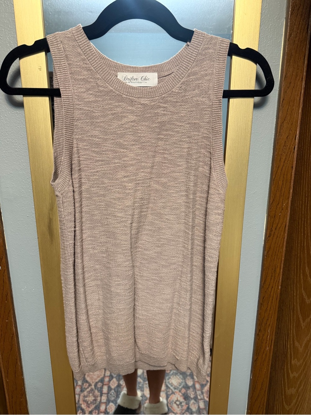 Dusty Mauve Sleeveless Knit Tank